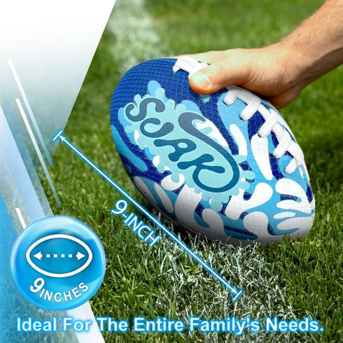 SOAK Waterproof Football, 9 Inches for Beach Pool Lake Park Games, Outdoor Toys for Kids