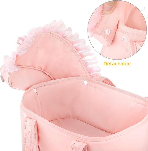 Set 9 10 11 12 Inch GAGAKU Baby Doll Bassinet, Doll Carrier Doll Carry Cot with Canopy and Pillow Blanket for Dolls