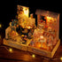 1:24 TuKIIE DIY Miniature Dollhouse Kit with Furniture, Scale Creative Room Mini Wooden Doll House Plus Dust Proof