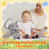 BRICHOEE Breathing Stuffed Animal, Soothing Elephant Stuffed Animal with Moving Ears, Breathing Motion, Calming Sound
