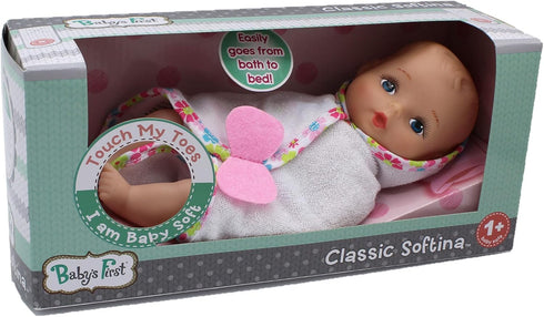 Baby's First Doll, Bathtime with Baby Softina, Machine Washable Doll, Lifelike Features for Ages 1+