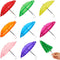 Eccliy Mini Doll Umbrella 11.8 Inch Colorful Tiny Plant Beach Sunny Rainy 1:6 Scale Doll Umbrella