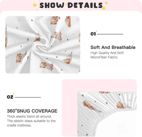 52 28 9In, g344134529p821c876s1914 vvfelixl Crib Sheets for Boys Cute Sleeping Teddy Bears Toddler Baby Girl Sheets