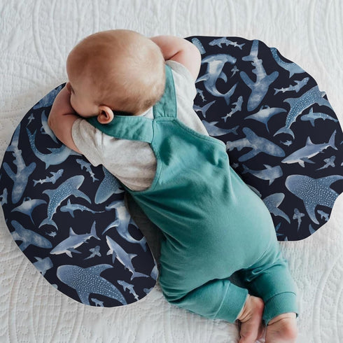 Blue Sharks Baby Nursing Pillow Covers for Boy Girl Sea Ocean Animal Nursing Pillow Slipcovers for Breastfeeding