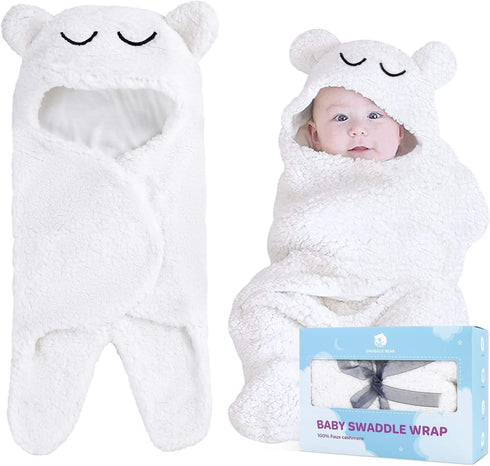 Snuggle Bear Baby Swaddle Blanket Wrap Cute Newborn Bear Onesie Ultra Soft Essential Wearable
