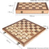 AMEROUS 15 Inches Wooden Chess & Checkers Set with Upgraded Weighted Pieces, 2 Extra Queens, Storage Slots