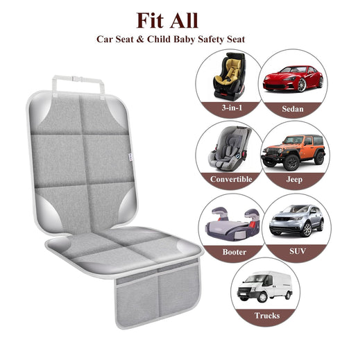 600D Gray-2pcs) Meolsaek Car Seat Protector for Child Car Seat, Durable Fabric Waterproof Car Seat Cover with Thick Pad