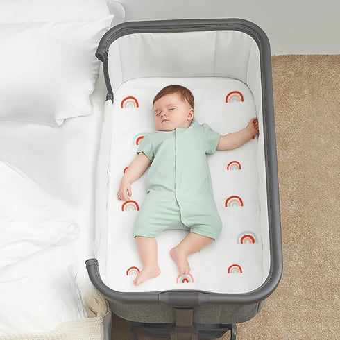 Set 2 Pack ANGELBLISS, Bassinet Sheet Fitted Bassinet Sheets for Baby Boy Girl, Universal Bassinet Sheets Fit for Baby