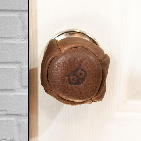 Hide & Drink Stylish Door Knob & Car Gear Cover - Safety Multi-Purpose Full Grain Leather, Bourbon Brown