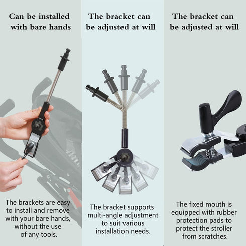 Nakazawa 90+ Universal Baby Stroller Sun Protection Parasol, with Umbrella Clip Fixing Device, UPF UV Protect Pushchair