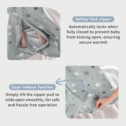 3 Pack 18-24 100% 0.5 2-Way Summer Baby Sleep Sack Months Cotton TOG Baby Sleeping Bag Zipper Toddler Wearable Blankets