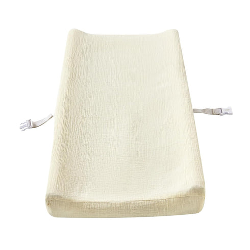 Muslin Changing Pad Cover for Baby Boys Girls, Ultra Soft Breathable Neutral Fitted Changing Pad Sheets (Beige)