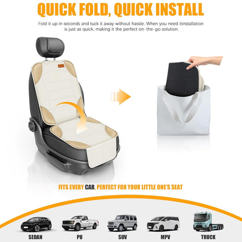 2 (2 Pack) Siivton Car Seat Protector for Child, Cushion for Leather & Fabric Seats, Mesh Pockets, Non-Slip Bottom