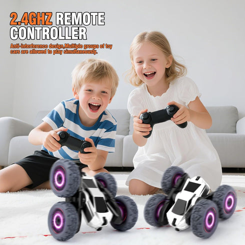 Funzooka 360-degree RC Stunt Cars Remote Control Car Double-Sided Driving Flips Rotating Car Toy