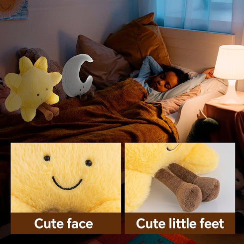 Generic 12" (2PCS) Sun and Moon Plush, Smiling Fun Filled Sun Pillow, Moon and Sunshine Animal Pillow Soft Plush Toy