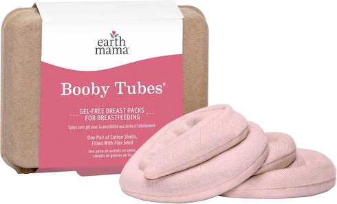 Earth Mama Booby Tubes, Gel-Free Hot & Cold Compress Nursing Packs for Tender Breasts, 4.2-Ounce