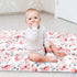 Baby Blanket for Girls, Super Soft Double Layer Minky with Dotted Backing, Floral Design, 30 X 40 Inches
