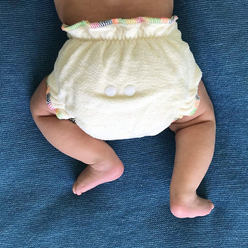2 (2-Pack) Overnight Hemp Fitted Cloth Diaper: Adjustable One-Size with Snap Buttons and Cotton Hemp Inserts, Unisex