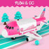 XDUOYJOY Pink Airplane Toy for Kids, Plane Toys with Dolls, Furniture and Accessories for Boys Girls Birthday, Toy