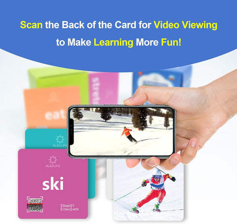 Action Verbs Flash Cards | 80 Piece Talking Flash Cards for Speech Development & Therapy | 3-Stage Design | ESL Teaching Materials for Toddlers, Homeschool | Vocabulary Builder with Video