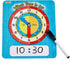 Time Learning Analog Clock for Kids - Pack of 5 (7 x 8 Inches) with 5 Erasable Markers