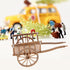 2Pcs STOBOK Miniature Farming Cart Model Dollhouse Miniature Barrows Simulation Cart Ornaments Landscape Decorations