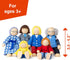Set 6 3+ Goki Dollhouse Family - Poseable Mini Dolls for Dollhouse Accessories - Ages Wooden Figurines for Imaginative
