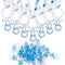 24 Baby Shower Pacifiers Necklace for Boy, 30 Mini Acrylic Pacifiers Charm
