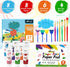 27PCS Kids Washable Finger Paint Set, Non-Toxic Finger Paints 8 Colors, Brushes, Sponges, Art Painting Supplies for