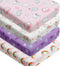 FIGEPO 4 Pack Baby Girl Crib Sheets Set Soft Fitted Floral or Elephant