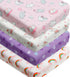 FIGEPO 4 Pack Baby Girl Crib Sheets Set Soft Fitted Floral or Elephant