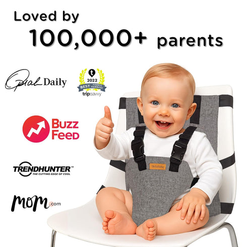 liuliuby Compact Travel High Chair | Portable High Chair for Baby | Baby Travel Essential Harness Seat | Must Haves