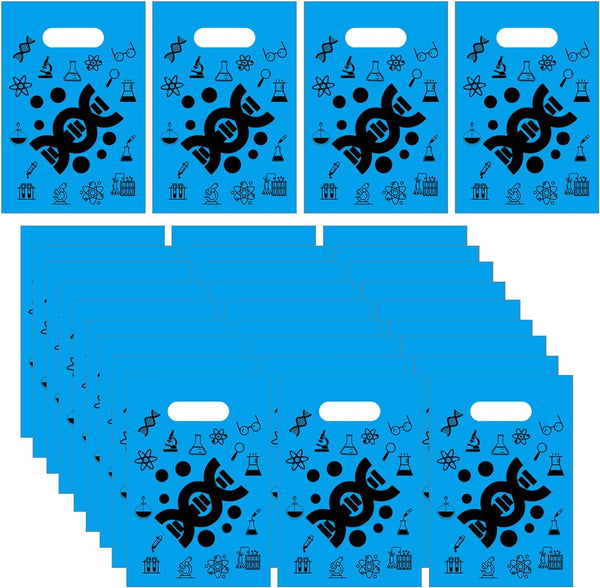 50PCS Science Plastic Gift Bags - Future Mad Scientist Natural Science Arts Birthday Party Favors Decorations