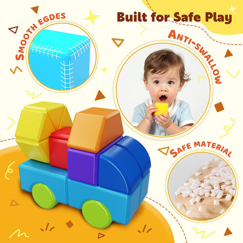 Set, 3-5 Toddlers(20pcs) Pairez Toys Multi-Shape Magnetic Blocks, Large Stacking & Building Blocks Preschool
