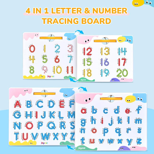 Set, JoyCat Magnetic Letter and Number Tracing Board Double Sided Alphabet & Numbers Board for Toddlers, ABC Uppercase