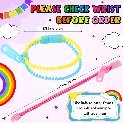 200 7.9 Inch Yinkin Pieces Party Favors Bulk Friendship Fidget Zipper Bracelets Children Sensory Toy Fidgets Friendship