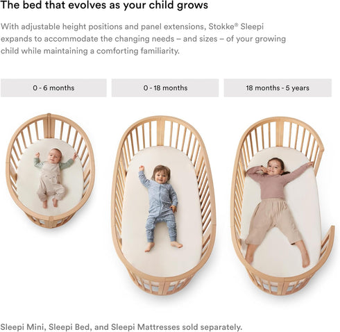 V3, V3-100% Stokke Sleepi Mini Fitted Sheet by Pehr Stripes Away Pebbles - Compatible with Sleepi Mini Mattress Cotton