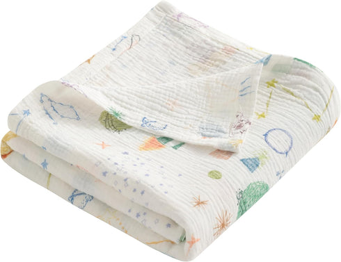 NTBAY Muslin Baby Swaddle Blanket, 2-Layer, 30x40 Lightweight Receiving Blanket for Newborns