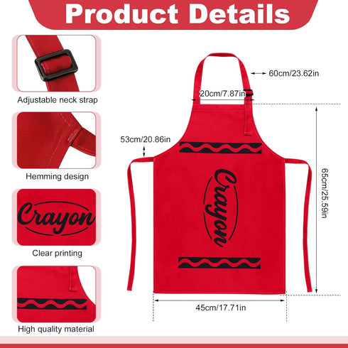Set, Kids Crayon Costume Crayon Apron with Gnome Cone Hat, Funny Dress Up Outfit Accessories for Halloween