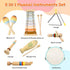 YUNLX 1-3 Set Baby Musical Instruments-Montessori Wooden Toys for Toddlers Neutral Colors Percussion Instruments