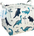 LANGYASHAN Square Storage Baskets, Waterproof Canvas Children Laundry Nursery Hamper, Toy Organizer Room Decor