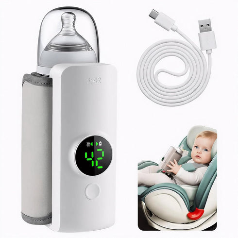 Portable Baby Bottle Warmer for Travel, Fast Heating & Precise Temp Control,