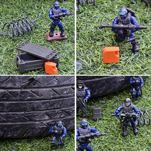 Special Forces Mini Military Action Figure with Weapons, 8 PCS Multiple Movable Joints SWAT Police Figure