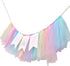 LINLULU 1st Pastel Rainbow High Chair Banner - Tulle & Ribbon Highchair Banner for Birthday Girl, Rainbow Decorations