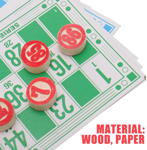 Russian Lotto Game - Bingo Cards Set with Wooden Barrels and Chips for Ages 15 and Up