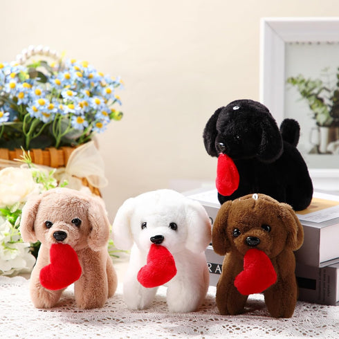 Syhood 20 Pcs Mini Labrador Plush Dogs - 4.72 Inches Puppy Dog with Keychain, Cute Stuffed Animal Party Favor