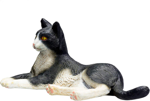 MOJO Black and White Lying Cat Toy Figure