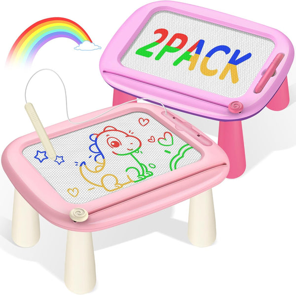 Officygnet Toddler Toys for 1 2 3 Year Old Girls, 2 Pack Magnetic Drawing Board, Doodle Board for Learning
