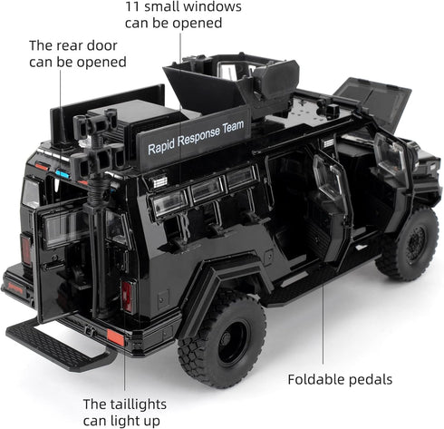 LOVEPOSELY 1:24 Compatible for Saber-Toothed Tiger Alloy Armored Car Model, Collectible Diecast Armoured Explosive