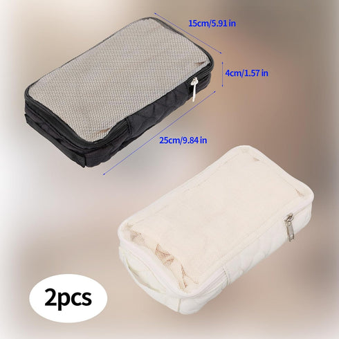 lasuroa 2pcs Packing Baby Diaper Bag Organizer Pouches, Waterproof Polyester Reusable Baby Mesh Bag Organizer Cubes